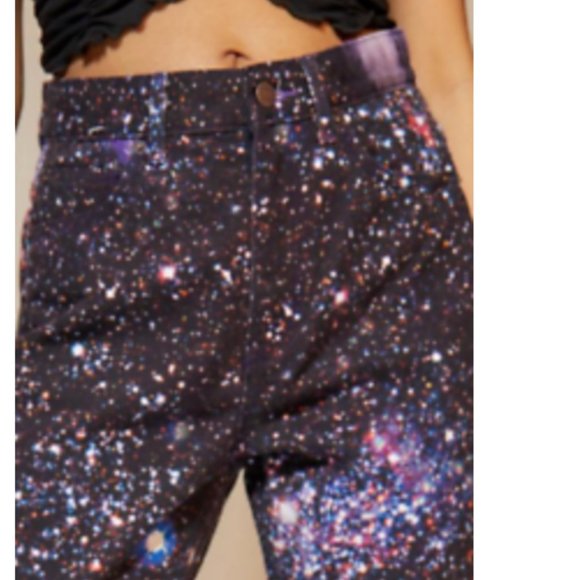 Urban Outfitters | BDG High Waisted Cowboy Jeans Space Print Straight-Leg - Picture 5 of 13